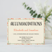 D'accompagnement Carte Orange & Turquoise Rustic Mariage (Debout devant)