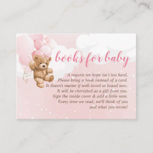 D'accompagnement Carte Ourson Rose avec Ballons Livres Pour Bébé