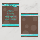 D'accompagnement Carte Pois Bat mitzvah Aqua & Brown (Devant / Derrière)