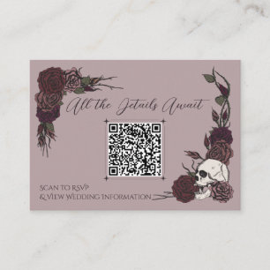 D'accompagnement Carte QR de Crâne Dessiné à la Main de Style Gothi