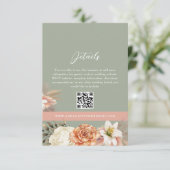 D'accompagnement Carte QR Mariage Sage Green Boho Floral (Debout devant)