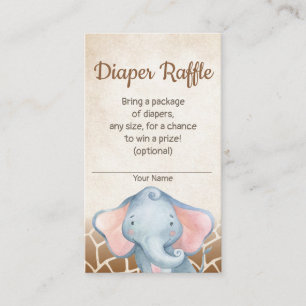 D'accompagnement Carte Raffin Baby shower Eléphant Jungle