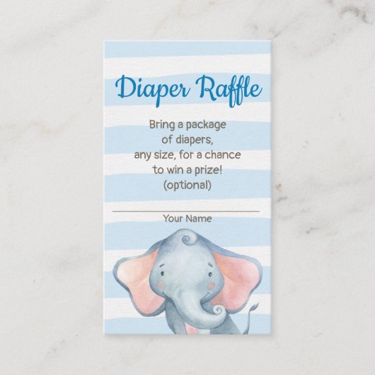 D'accompagnement Carte Raffin Baby shower Eléphant Jungle (Devant)