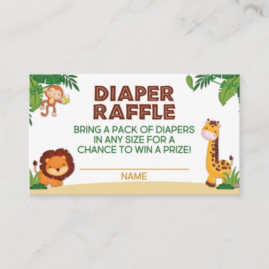 D'accompagnement Carte Raffin Baby shower Jungle (Devant)