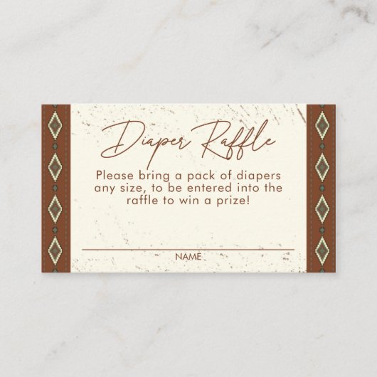 D'accompagnement Carte Raffin Rustique Boho Aztec Ouest (Devant)