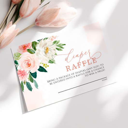 D'accompagnement Carte Raffle de couches de fleurs rose pâle