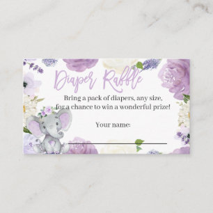 D'accompagnement Carte Raffle de couches d'éléphant pourpre pour un