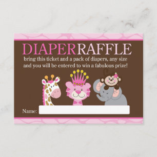 D'accompagnement Carte Raffle Queen of the Jungle Baby shower Diape