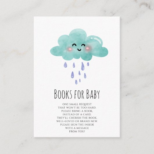 D'accompagnement Carte Rain Cloud Books pour bébé fille (Devant)