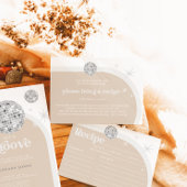 D'accompagnement Carte RECEPE Fête des mariées Disco Argent Retro