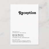 D'accompagnement Carte Réception de mariage moderne rétro (Devant)