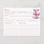 D'accompagnement Carte Recette à thème à martini rose double face (Devant)