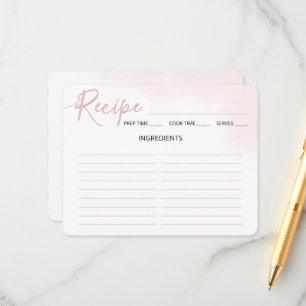 D'accompagnement Carte Recette Fête des mariées Script Minimaliste.