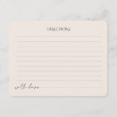 D'accompagnement Carte Recette Fête des mariées Script Minimaliste. (Dos)