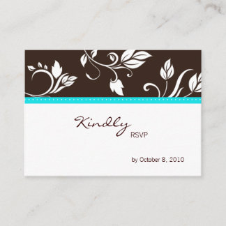 D'accompagnement Carte réponse mariage tendance bleu turquoise brun