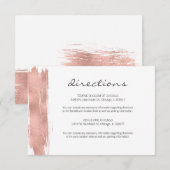 D'accompagnement Carte rose Gold Brushstroke Bat mitzvah Directions (Devant / Derrière)