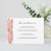 D'accompagnement Carte rose Gold Brushstroke Bat mitzvah Directions (Debout devant)