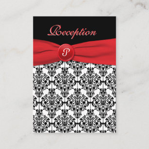 D'accompagnement Carte rouge de réception Black Damask avec Poppy