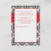 D'accompagnement Carte rouge de réception Black Damask avec Poppy (Dos)