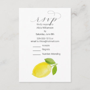 D'accompagnement Carte RSVP Aquarelle Citron