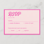D'accompagnement Carte RSVP Bat mitzvah rose néon tropical (Devant)