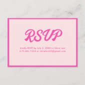 D'accompagnement Carte RSVP Bat mitzvah rose néon tropical (Devant)