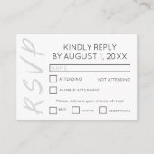 D'accompagnement Carte RSVP blanche minimaliste (Devant)