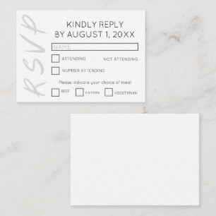 D'accompagnement Carte RSVP blanche minimaliste