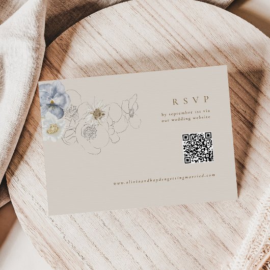 D'accompagnement Carte RSVP Boho Botanical Wedding avec code QR
