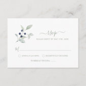 D'accompagnement Carte RSVP Botanique Sage simple et élégante (Devant)