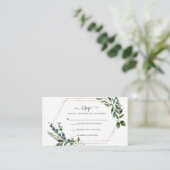 D'accompagnement Carte RSVP cadre or floral | (Debout devant)