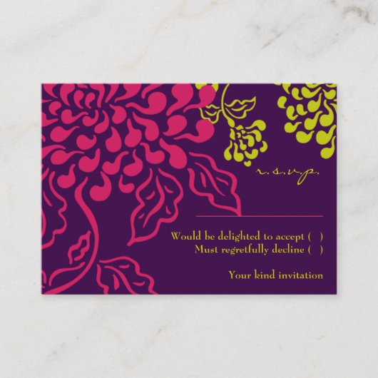 D'accompagnement Carte RSVP Contempo Floral (violet / Chartreuse) (Devant)