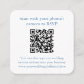 D'accompagnement Carte RSVP de mariage avec monogramme et code QR b (Devant)