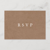 D'accompagnement Carte RSVP de mariage Brown Kraft simple et rustiq (Dos)