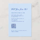 D'accompagnement Carte RSVP de mariage Cold Blue avec code QR (Devant)