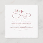 D'accompagnement Carte RSVP de mariage de code QR de script de budg (Devant)