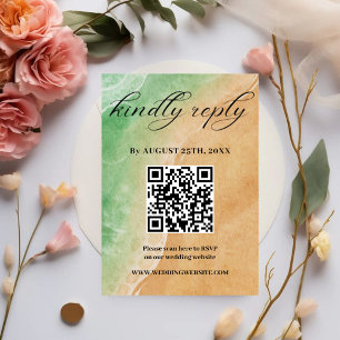 D'accompagnement Carte RSVP de mariage de plage de sable et de sabl