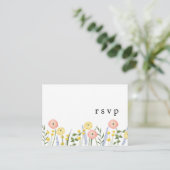 D'accompagnement Carte RSVP de mariage du code QR floral (Debout devant)
