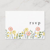 D'accompagnement Carte RSVP de mariage du code QR floral (Devant)