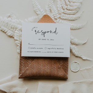 D'accompagnement Carte RSVP de mariage élégant moderne