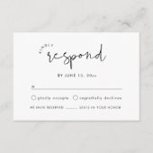 D'accompagnement Carte RSVP de mariage élégant moderne (Devant)