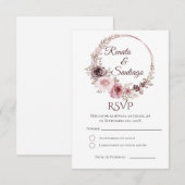 D'accompagnement Carte RSVP de mariage espagnol Boho (Devant / Derrière)