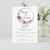 D'accompagnement Carte RSVP de mariage espagnol Boho (Debout devant)