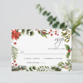 D'accompagnement Carte RSVP de mariage Eucalyptus couleur Aquarelle (Debout devant)