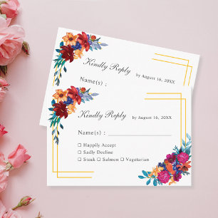 D'accompagnement Carte RSVP de mariage Fiesta mexicaine Aquarelle