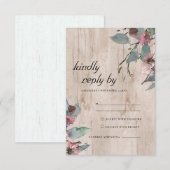 D'ACCOMPAGNEMENT CARTE RSVP DE MARIAGE FLORALE EUCALYPTUS ROSE SAUV (Devant / Derrière)