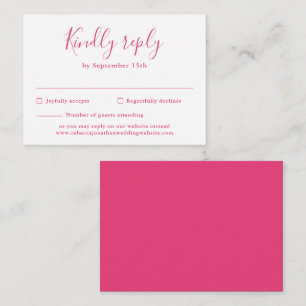D'accompagnement Carte RSVP de mariage minimale budget rose