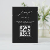 D'accompagnement Carte RSVP de mariage moderne noir et blanc QR Cod (Debout devant)