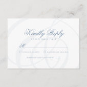 D'accompagnement Carte RSVP de mariage officiel bleu Dusty (Devant)