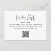 D'accompagnement Carte RSVP de mariage photo de code QR (Devant)